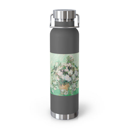 Roses by Vincent Van Gogh Copper Vacuum Insulated Bottle, 22oz