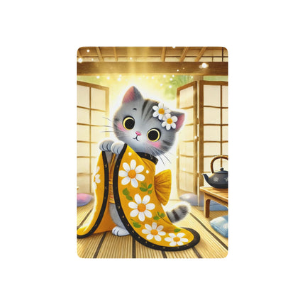 Playful Kitten in the Tea Room Playing Cards