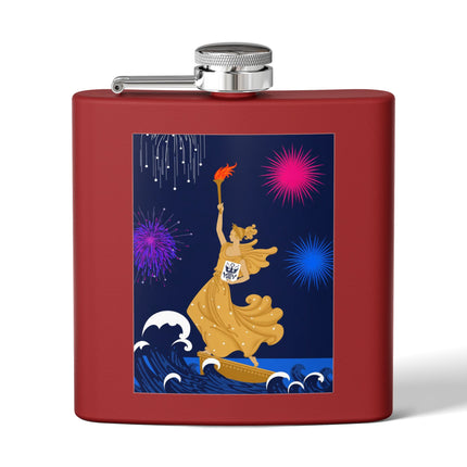 Liberty's Triumph Stainless Steel Flask – Art Deco Glory & Triumphant Spirit