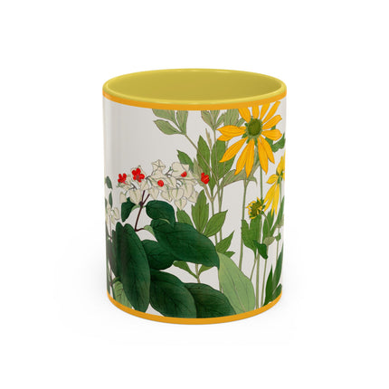 Clerodendrum & Rudbeckia Flower by Tanigami Kônan Colorful Mugs (11oz, 15oz)