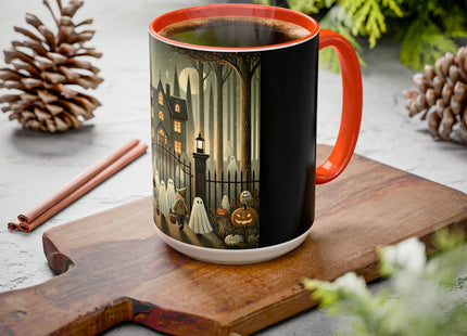 Ghostly Welcome – A Halloween Night Colorful Mugs (11oz, 15oz)