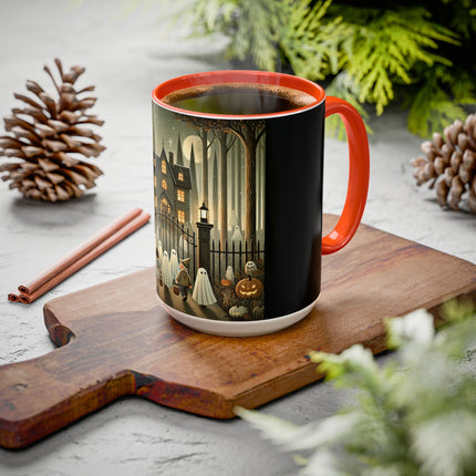 Ghostly Welcome – A Halloween Night Colorful Mugs (11oz, 15oz)