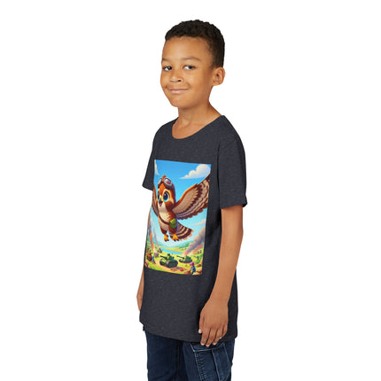 Red-Tailed Hawk in Battle Youth Short Sleeve Tee
