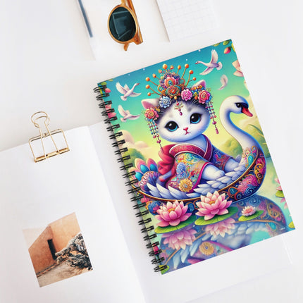 Geisha Kitten’s River Voyage Spiral Notebook - Ruled Line