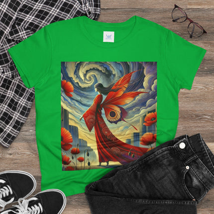 The Poppy Fairy in the Wind Cotton Tee