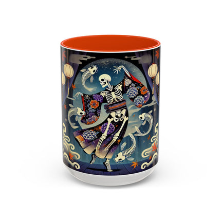 Skeleton Kabuki Performer Colorful Mugs (11oz, 15oz)