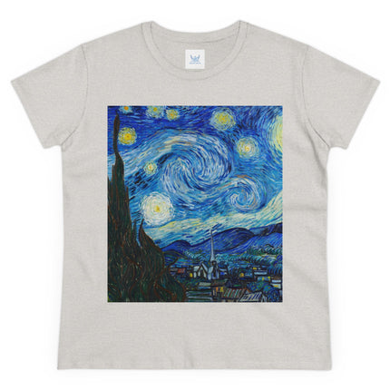 The Starry Night by Vincent Van Gogh Women's Midweight Cotton Tee