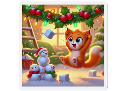 Naughty or Nice Kitten Christmas Die-Cut Magnets (5 Sizes)