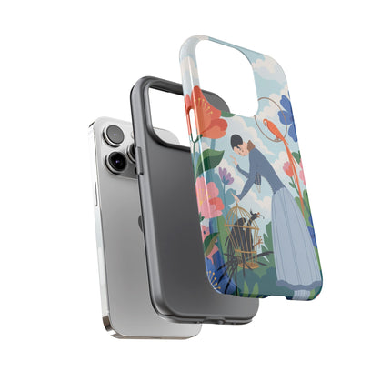🦜🌺 The Lady Of The Garden Aviary Phone Case – Art Deco Floral Whimsy