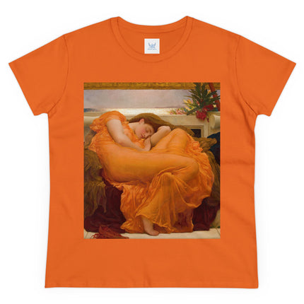 Flaming June by Frederic Leighton Women's Midweight Cotton Tee