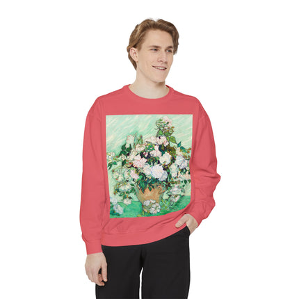 Roses by Vincent Van Gogh Unisex Garment-Dyed Sweatshirt