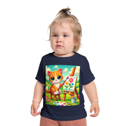 Kitten’s Creative Day Baby T-Shirt – A Little Artist at Play