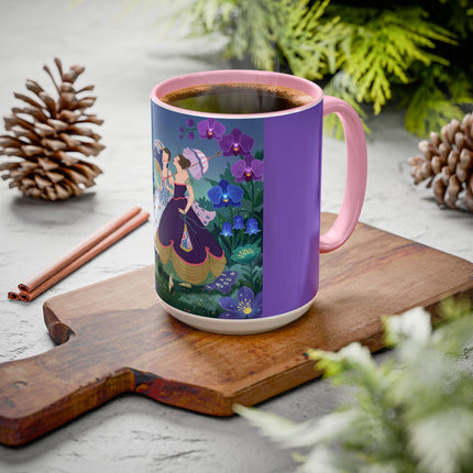 The Ladies Of The Moonlit Garden Colorful Mugs – Art Deco Floral Elegance