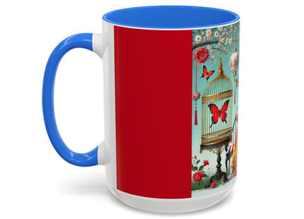 Reading in a Painted Garden Colorful Mugs (11oz, 15oz)