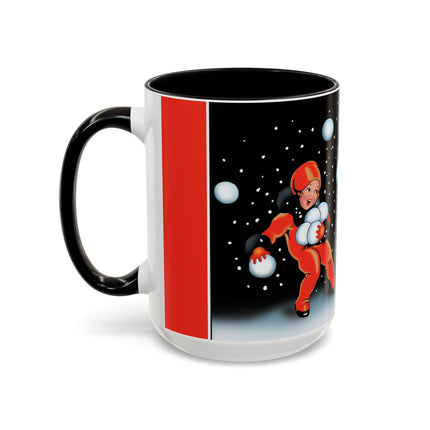 A Festive Snowball Toss Colorful Mugs (11oz, 15oz)