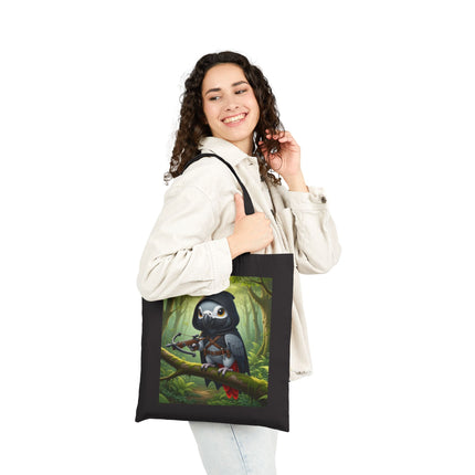 The African Grey Sentinel Cotton Canvas Tote Bag – Quiet Strength & Woodland Adventure