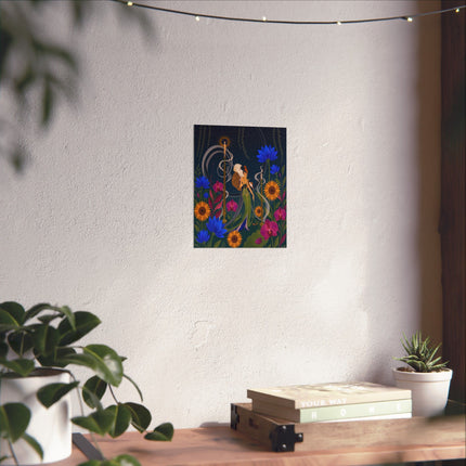 🌙🪷 The Lady Of The Midnight Lotus Garden Matte Vertical Poster – Art Deco Nocturne
