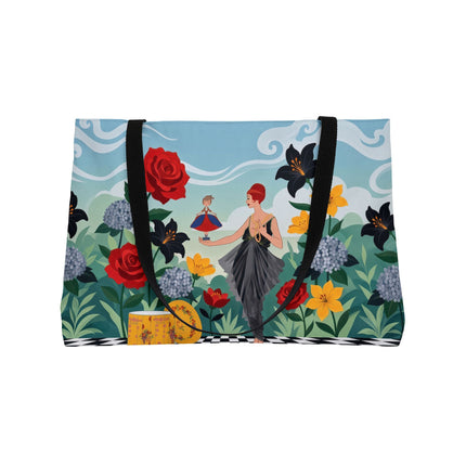 🌹🎭 The Lady Of The Little Dancer Weekender Tote Bag – Art Deco Floral Fantasy