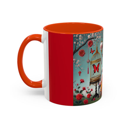 Reading in a Painted Garden Colorful Mugs (11oz, 15oz)