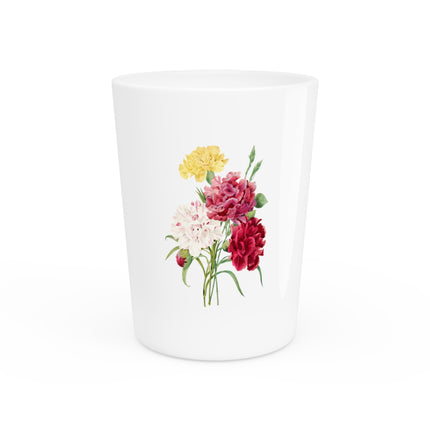 Carnation botanical illustration by Pierre-Joseph Redouté Ceramic Shot Glass