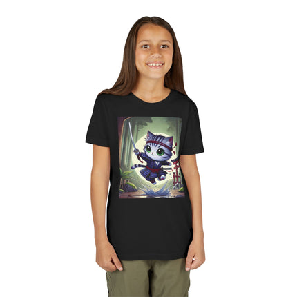 Moonlit Samurai Kitty Youth Short Sleeve Tee