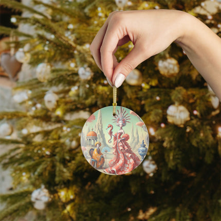 The Seahorse Court Glass Ornament