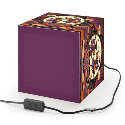 Theatrical Halloween Kabuki Mice on Teacup Light Cube Lamp