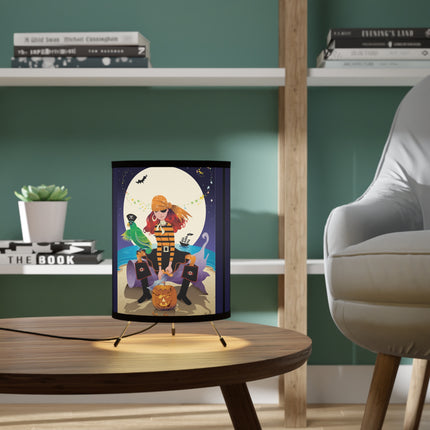 Moonlit Pirate Halloween Tripod Lamp