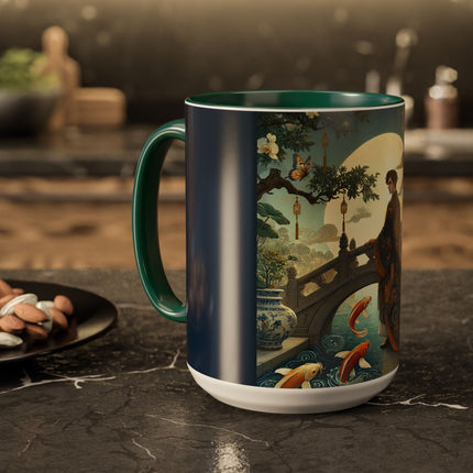 Moonlit Bridge Gentleman Colorful Mug – Imperial Serenity & Moonlit Harmony