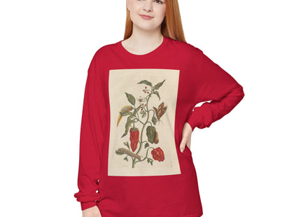 Botanical Pl.15 by Maria Sibylla Merian Garment-dyed Long Sleeve T-Shirt