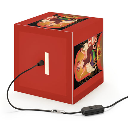 January & Garnet Zodiac Light Cube Lamp