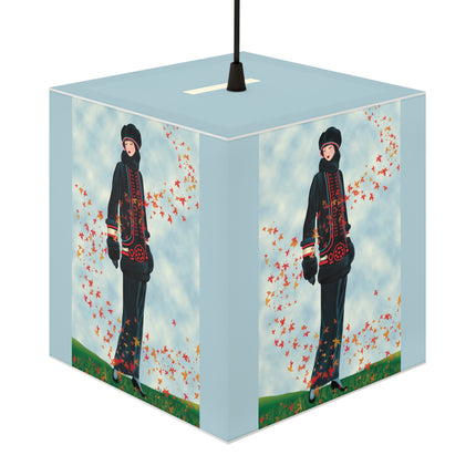 Elegance in Autumn Light Cube Lamp