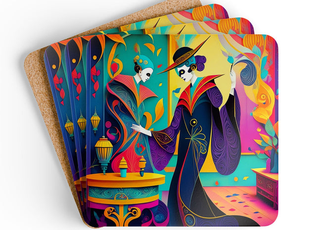 Phantoms of Elegance Corkwood Coaster Set
