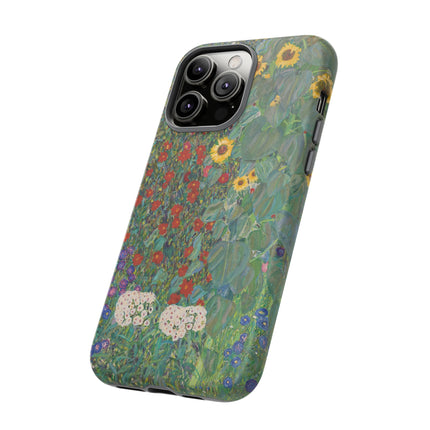 Farm Garden with Sunflowers by Gustav Klimt Phone Cases