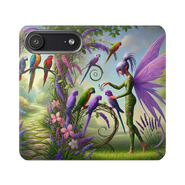 🧚🦜 Lavender-Winged Fairy Flip Case – Dreamy Elegance & Spring Whimsy