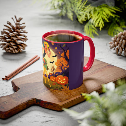 🌕🍂 Autumn Song Beneath The Harvest Moon Colorful Mug – Whimsical Halloween Charm