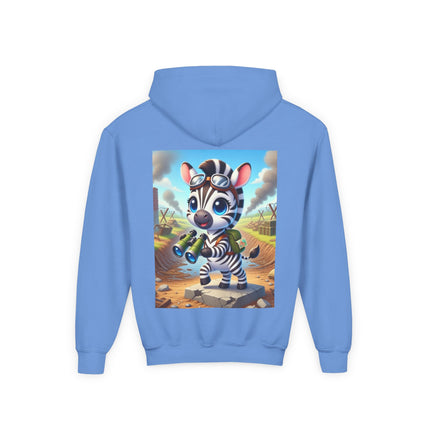 Zebra Lookout Youth Hooded Sweatshirt – Adventure, Curiosity & Explorer Spirit