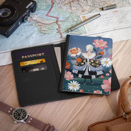 🌸🎀 The Grand Floral Promenade Passport Cover – Art Deco Fashion Fantasy