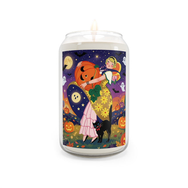 🎃🐈‍⬛ The Pumpkin Moon Embrace Scented Soy Candle – Whimsical Halloween Charm