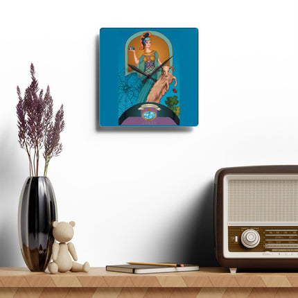 March & Aquamarine Zodiac Acrylic Wall Clock