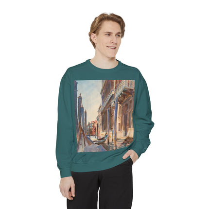 Gondola Moorings on the Grand Canal by John Singer Sargent Unisex Garment-Dyed Sweatshirt