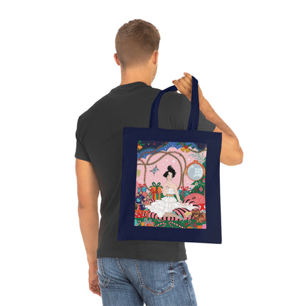 🎄🌹 Christmas Morning In The Rose Parlor Cotton Tote Bag – Art Deco Holiday Romance