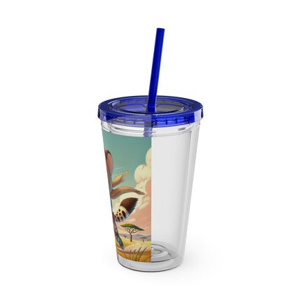 Swift Cheetah Sunsplash Tumbler with Straw, 16oz