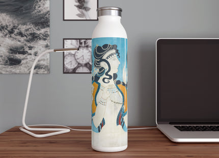 Reproduction of Ladies in Blue by Emile Gilliéron Slim Water Bottle