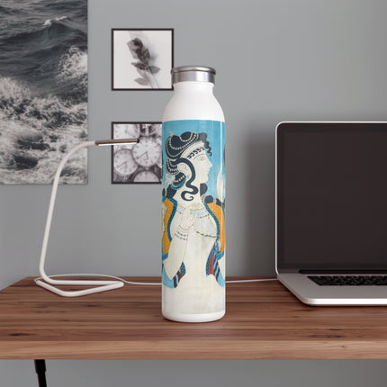 Reproduction of Ladies in Blue by Emile Gilliéron Slim Water Bottle