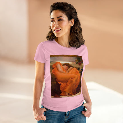 Flaming June by Frederic Leighton Women's Midweight Cotton Tee