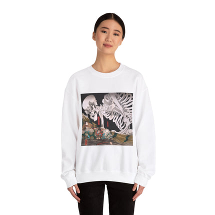Mitsukuni Defying the Skeleton Spectre by Utagawa Kuniyoshi Heavy Blend™ Crewneck Sweatshirt
