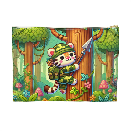 The Stealthy Stripes Flat Pouch – Jungle Camouflage & Adventurous Spirit