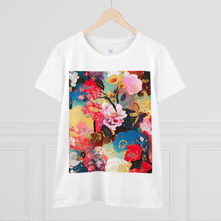 Women's Ethereal Irises Print Midweight Cotton Tee