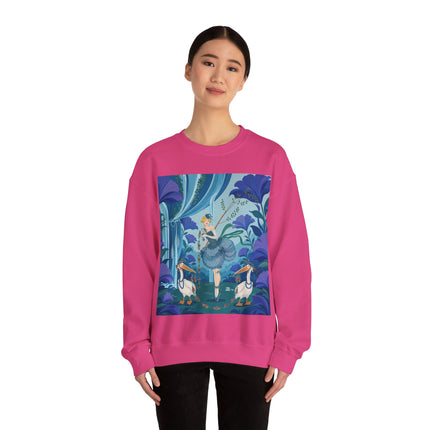 🪶🌺 The Pelican Garden Dance Crewneck Sweatshirt – Art Deco Botanical Whimsy